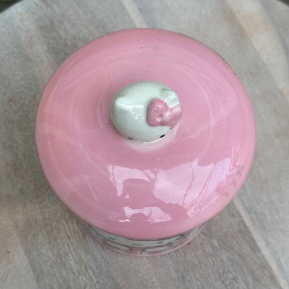 Silver Buffalo Sanrio Hello Kitty Pink Ceramic Cookie Snack Jar Medium 2 Parts - Picture 8 of 8